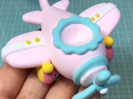 简单可爱的超轻粘土小飞机教程来啦,嘟嘟嘟,坐着小飞机想去哪里?#手工 #粘土