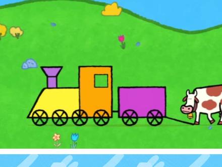 学画火车,帮小兔子把奶牛送回家#画画 #简笔画 #我要上热门 #亲子 @抖音青少年 #春日动画乐园