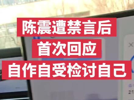 陈震遭禁言后首次回应:“自作自受检讨自己”#陈震遭禁言#陈震