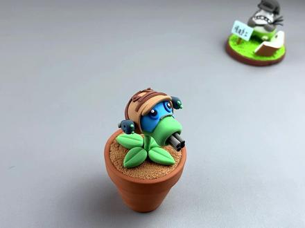 植物大战僵尸—机关豌豆射手#超轻粘土教程 #亲子手工 #粘土 #黏土手工 #机枪豌豆射手