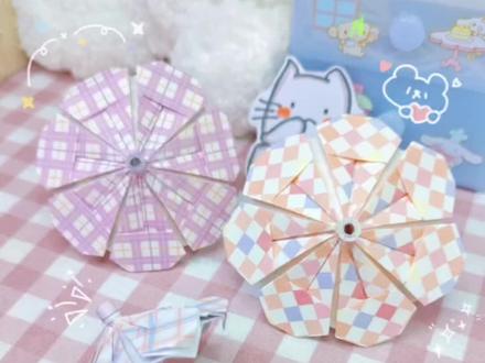 自制迷你折纸便签小伞,你学废了么(o^^o)#手工diy #我的手工日常 #折纸 #便签纸