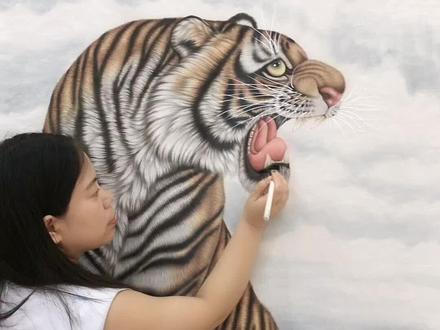 最霸气的上山虎#工笔国画 #国画 #抖出我的艺术