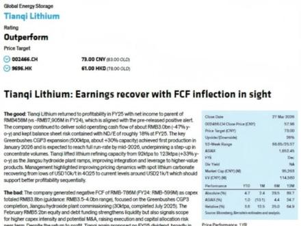 伯恩斯坦研报,天齐锂业#研报 #天齐锂业 #碳酸锂 #锂矿 #电池