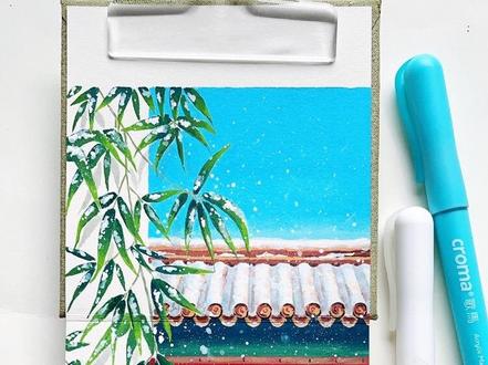 古韵红墙,青青竹叶入画来/丙烯马克笔教程
#丙烯马克笔 #真实生活分享 #跟着抖音学画画 #画画教程 #艺术种草指南