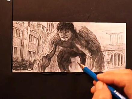 绿巨人浩克手绘打斗画#3d立体画 #精微素描 @全民任务小助手 @巨量千川