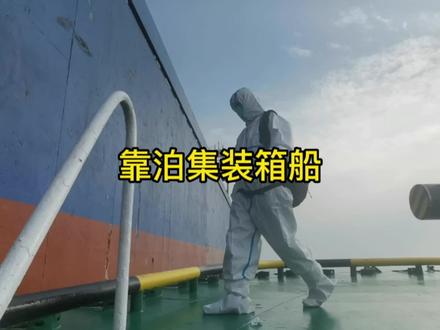 第一视角看集装箱船靠泊!清晰的记录了三副因为操错车令,造成紧急情况。#国际海员