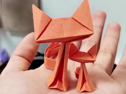 一张纸轻松拥有桌面哈基米#折纸教程 #创意手工 #折纸小猫 #立体折纸 #diy的乐趣