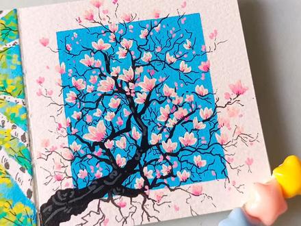 抬头撞见一树玉兰花开!是春天独有的浪漫!
画本📒: 风蚀印记
画笔🖍: 初描丙烯马克笔
#画画 #玉兰花 #春天的色彩 #小清新治愈系画作分享 #初描丙烯马克笔