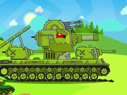 坦克动画,恶魔巨鼠坦克和象式坦克占领铁矿,KV6和他的兄弟重逢