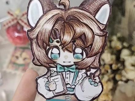 弹簧立牌教程#万明手工专用胶 #自制立牌 #oc #手工教程