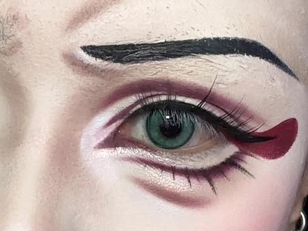 一分钟跟练堕姬眼妆!超详细 #cos妆教程 #cos妆#cos妆教#鬼灭之刃 #cos妆面