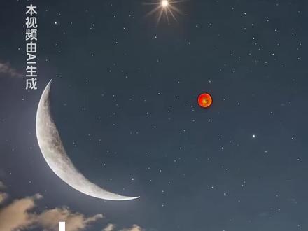 7月28日傍晚可赏火星伴月 就在今晚!记得抬头看 #天文 #火星伴月