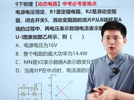九下物理中考必考重难点!动态电路问题! #中考物理 #初中物理 #动态电路#电学#每天学习一点点