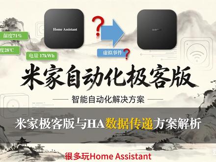 HA和米家极客版之间数值互传 大家有没有遇到过这种情况:Home Assistant获得一个具体的数值,想传给米家极客版用——比如温度、湿度、用电量、或者某个计算结果。
虚拟事件本质是“点对点触发”,不是“数据通道”。 那怎么办?今天介绍两种方案。
#米家 #极客版 #HomeAssistant #虚拟设备 #全屋智能