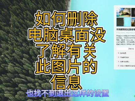 如何删除电脑桌面的“了解有关此图片的信息”? #了解此图片 #电脑桌面 #删除图标 #桌面壁纸 #电脑技巧