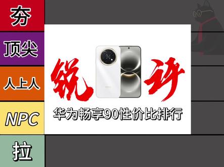 锐评华为畅享90系列性价比排行!#有趣的知识又增长了 #华为手机 #畅享90