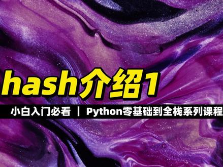 hash介绍1 #Python #编程入门 #程序员 #全栈 #西瓜PLAY
