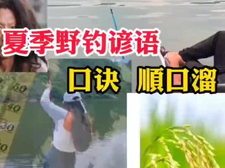 夏季野钓谚语,口诀,顺口溜 #钓鱼人 #野钓