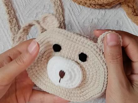 冰条线小熊包包钩织教程1#爱生活爱编织 #手工包包