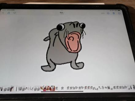 为什么海狮小米苏旋转不头晕?从小,基础打的牢#我的一生如履薄冰 #蠢萌 #提拉米苏狮 #自制小动画 #手绘表情包