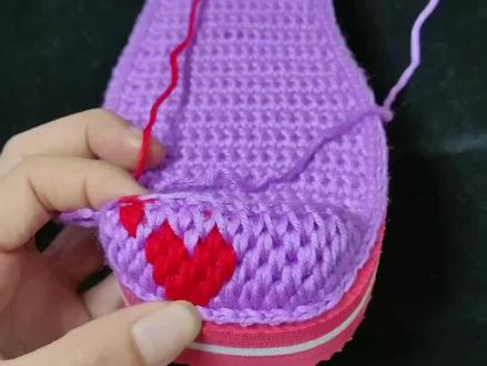 第九集|妈妈520鞋面 右脚 教程第7/10排 #纯手工编织拖鞋 #手工diy #爱抖音爱生活爱分享 #自己的原创作品