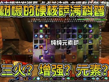 树懒的硬核萨满科普 天赋篇 树懒的萨满天赋科普来啦