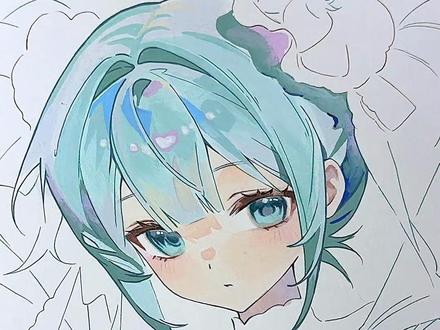 【干货】发色上色思路 #手绘 #初音未来 #恩米丙烯马克笔 #教程