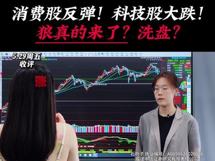 消费股反弹!科技股大跌!狼真的来了?洗盘? #证券 #财经 #知识分享 #股票 #行情分析