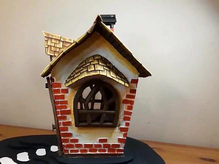 快递盒子制作童话小屋,手工制作,创意手工 #手工制作 #手工diy #创意手工