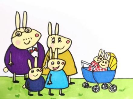 #创作灵感 #画画 #小猪佩奇 #简笔画 #亲子 小猪佩奇兔妈妈生宝宝简笔画