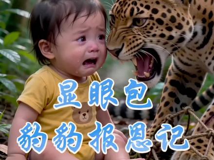 显眼包豹豹报恩记 萌是本性,帅是命中注定!#AI新春游园会#AI创作浪潮计划 #民间故事 #创作者中心