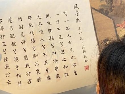 上林赋表达诚意,凤求凰表达情意,爱ta就给ta写凤求凰#抖in宝贝计划#书法 #诚意 #上林赋 #凤求凰