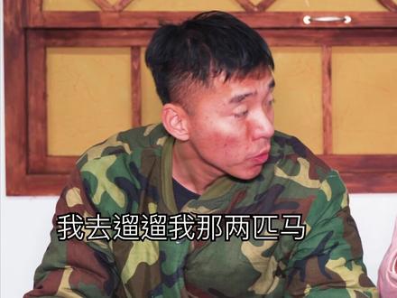 东北小渔村的大雪,遛遛两匹马