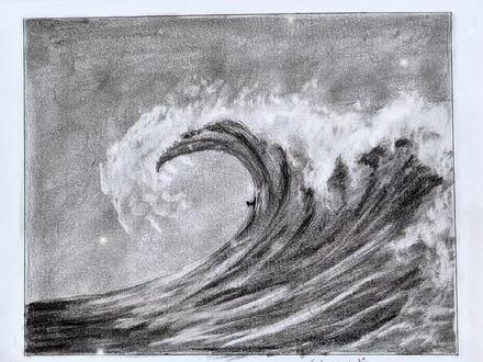 铅笔还可以这么画画,你学会了么!#画画 #儿童画 #创作灵感 #零基础绘画教程 #海浪