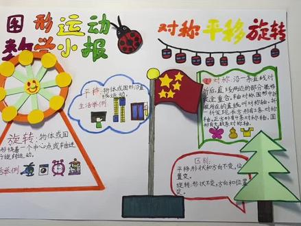 每次放假少不了的手抄报🙄耗时一个下午,差点被气死#二年级手抄报 #图形运动手抄报 #图形运动手抄报二年级