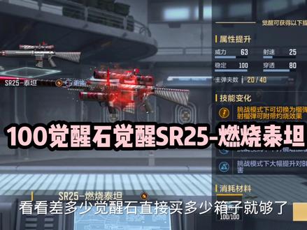 53个箱子开出来的100觉醒石觉醒了SR25-燃烧泰坦 #巨人城沙海活城 #CF手游