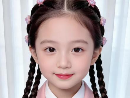 刘海碎发多的宝贝这样扎,简单又好看#儿童编发#小辫小辫扎起来 #上学发型#简单好看发型