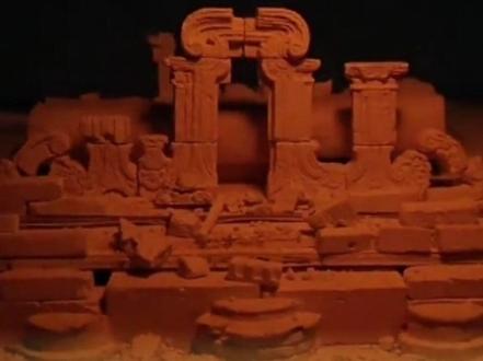 高中生用粉笔雕刻复原圆明园一角太惊艳!红色打光犹如当年的滔天火光 #高中生 #西安 #粉笔 #圆明园