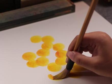 下次枇杷你就这样画,是不是简单又好看?#国画教程 #枇杷画法 #枇杷 #写意国画 #零基础学国画