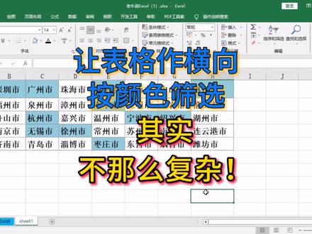 给表格按颜色做横向筛选,没那么复杂! #excel技巧 #职场分享 #数据分析 #Excel #办公技能 #老牛说excel