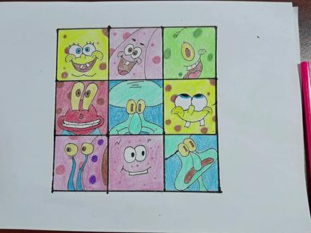 才艺展示—手绘海绵宝宝#才艺 #原创