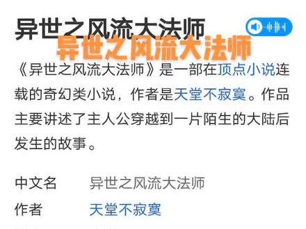 穿越小说,异世之风流大法师。