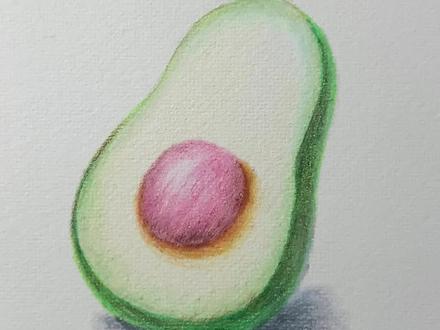 牛油果到底好不好吃呢?我只知道这个牛油果一定很好画#艺术 #画画 #彩铅