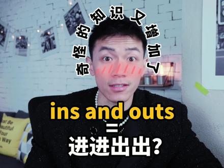 美国人说的“ins and outs”啥意思?