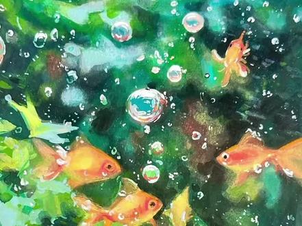 丙烯马克笔绘画过程|金鱼的梦 #丙烯马克笔 #画画 #绘画 #青年创作者成长计划 #每日一画