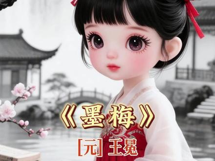 《墨梅》不要人夸好颜色,难道是梅花不自信? #启蒙早教 #诗词 #国学文化 #儿童动画 #语文
《墨梅》是元代诗人王冕创作的七言绝句。此诗开头两句直接描写墨梅,后两句盛赞墨梅的高风亮节,赞美墨梅不求人夸,只愿给人间留下清香的美德,实际上是借梅自喻,表达自己对人生的态度以及不向世俗献媚的高尚品格。全诗构思精巧、淡中有味,直中有曲,极富清新高雅之气。
①作品原文
吾家洗砚池头树,朵朵花开淡墨痕。
不要人夸好颜色,只留清气满乾坤。
②字词注释
⑴墨梅:用墨笔勾勒出来的梅花。
⑵吾家:我家。晋代书法家王羲之家。因王羲之与王冕同姓、同乡,借此自比。
⑶洗砚池:写字、画画后洗笔洗砚的池子。一说三国时期是钟繇年轻的时候练字,经常用家旁边的池子洗毛笔,以致整个池子都是墨色了。 一说东晋王羲之“临池学书,池水尽黑”,这里是化用典故自诩热爱书画艺术、热爱文化。
⑷池头:池边。头 :边上。
⑸淡墨:水墨画中将墨色分为四种,如,清墨、淡墨、浓墨、焦墨。这里是说那朵朵盛开的梅花,是用淡淡的墨迹点化成的。
⑹痕:痕迹。
⑺清气:梅花的清香之气。
⑻满乾坤:弥漫在天地间。满:弥漫。
⑼乾坤:天地间。
③译文
我家洗砚池边有一棵梅树,朵朵开放的梅花都像是用淡淡的墨汁点染而成。
它不需要别人夸奖颜色多么好看,只是要将清香之气弥漫在天地之间。
④创作背景
诗约作于元顺帝至正九年至十年(1349年—1350年)期间。王冕在长途漫游以后回到了绍兴,在会稽九里山有一梅花屋,自号梅花屋主。此诗就作于此。此时正值元末农民大起事爆发前夕,作者面对现实生活中无法化解的矛盾,借梅自喻,感慨之下作此诗。
⑤作者简介
王冕(1287年-1359年),字元章,号煮石山农,亦号食中翁、梅花屋主等,浙江省绍兴市诸暨枫桥人,元朝著名画家、诗人、篆刻家。他出身贫寒,幼年替人放牛,靠自学成才。有《竹斋集》3卷,续集2卷。一生爱好梅花,种梅、咏梅,又攻画梅。所画梅花花密枝繁,生意盎然,劲健有力,对后世影响较大。存世画迹有《南枝春早图》《墨梅图》《三君子图》等。能治印,创用花乳石刻印章,篆法绝妙。《明史》有传。