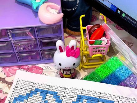 #拼豆 #拼豆图纸 #像素画 #入坑拼豆 #快来围观 姓名图纸,可以给闺蜜家人做钥匙扣喽~