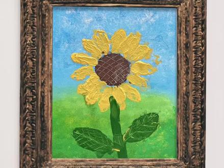 🍃树叶也能画向日葵🌻#画画 #零基础学画画 #向日葵 #拓印 #艺术启蒙