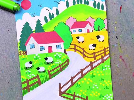 清明时节,春天主题创意画,简单易学。#晒晒你的绘画作品