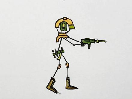 火柴人战士绘画,酷酷的火柴人绘画素材,创意火柴人 #火柴人绘画 #火柴人 #儿童手绘 #锻炼绘画技能 #火柴人简笔画